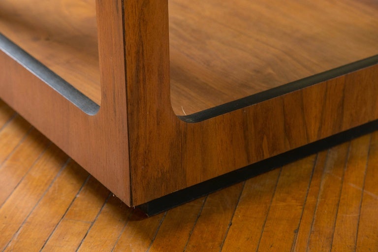 Pair of Mid-Century Rectangular Wood End Tables In Excellent Condition In Stamford, CT