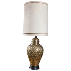 Retro Oversized Brass Ginger Jar Lamp