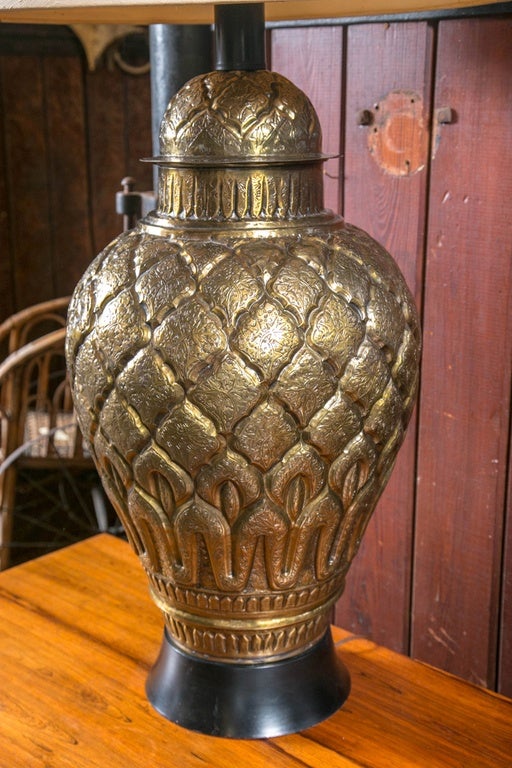 brass ginger jar lamps