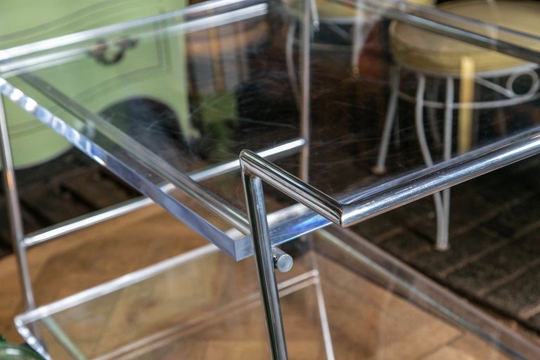Late 20th Century Lucite and Chrome Bar Cart For Sale