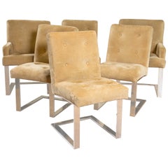 Set of Six SuedePaul Evans for Directional Dining Chairs