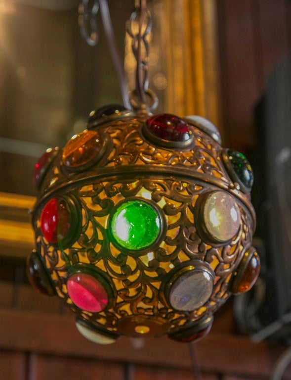 Small Moroccan Copper Globe Light 1