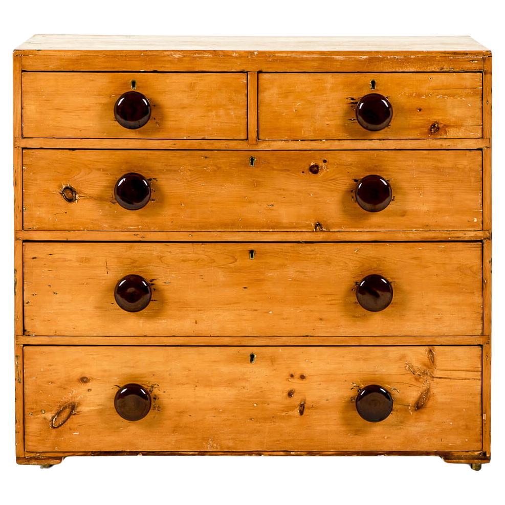 English Victorian Honey Pine Chest of Drawers For Sale