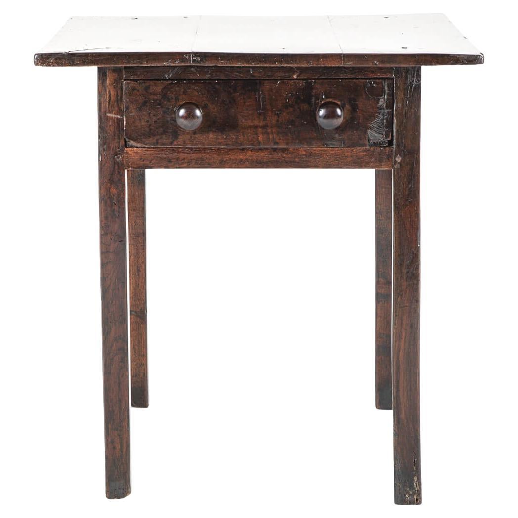 English Oak Vernacular Primitive Side Table For Sale