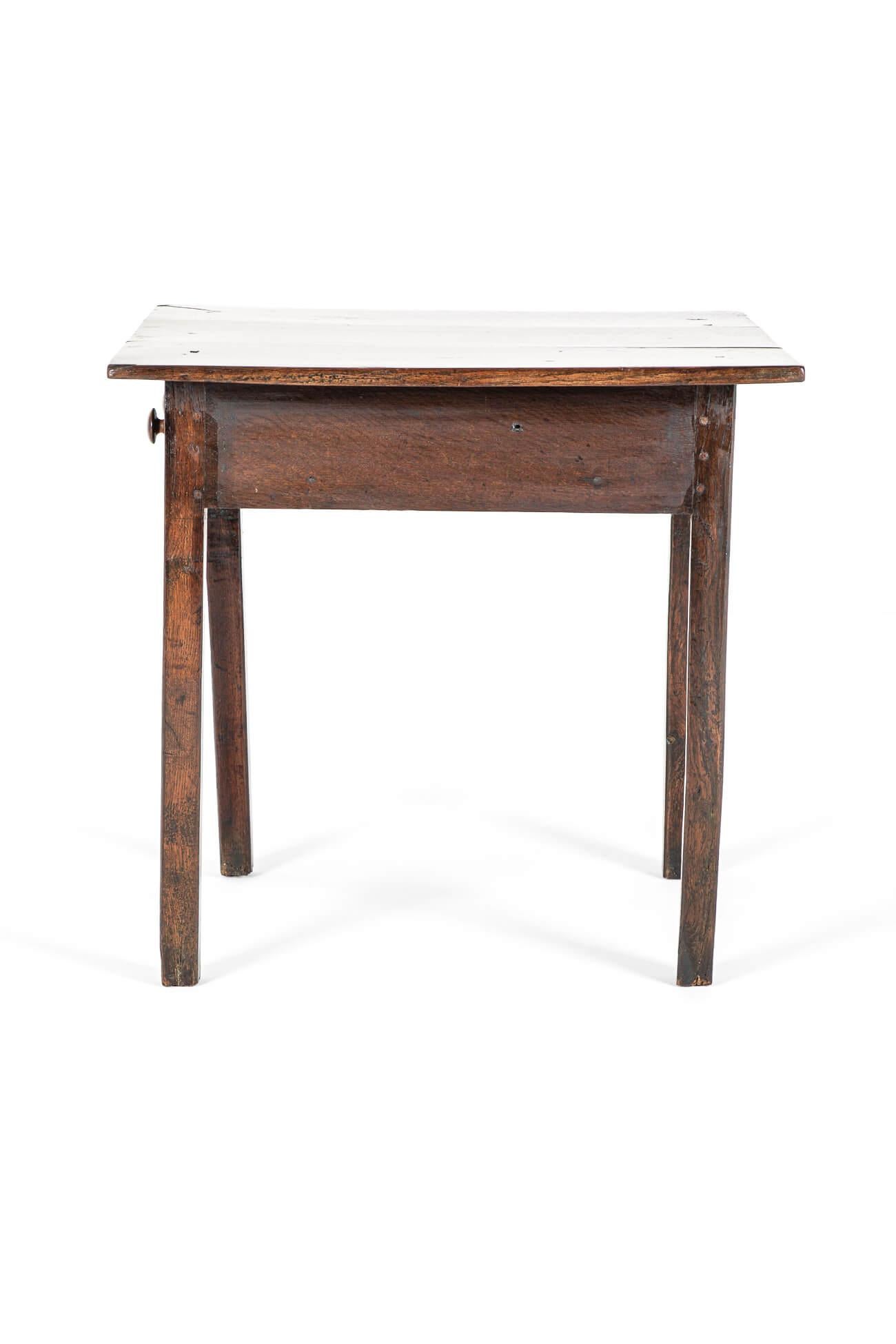 Hand-Crafted English Oak Vernacular Primitive Side Table For Sale