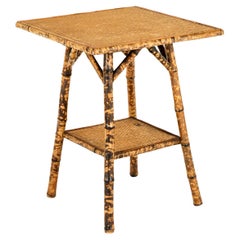 English Victorian Tiger Bamboo Side Table