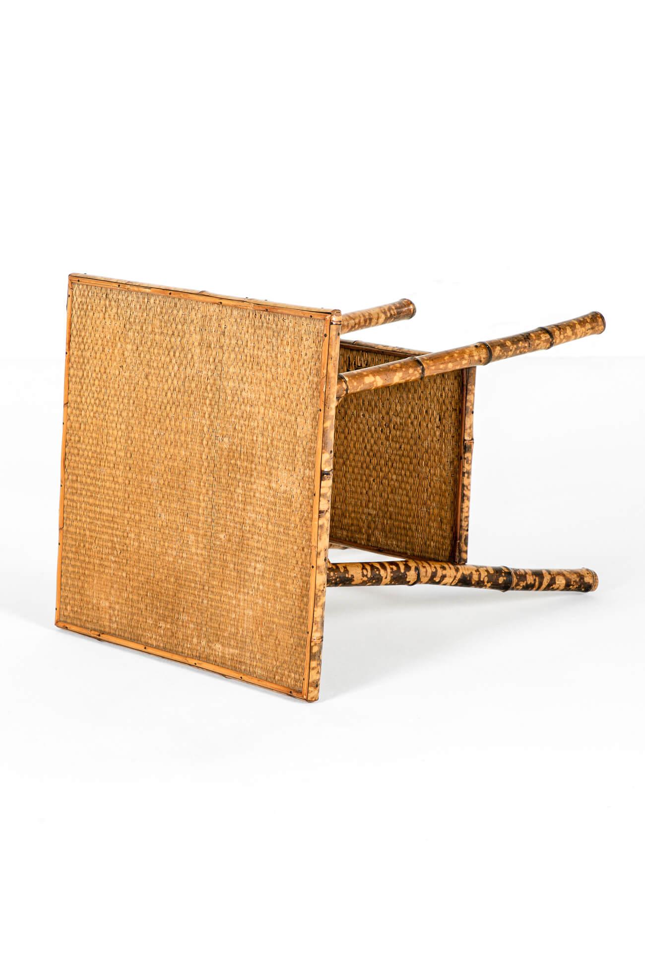 British English Victorian Tiger Bamboo Side Table For Sale
