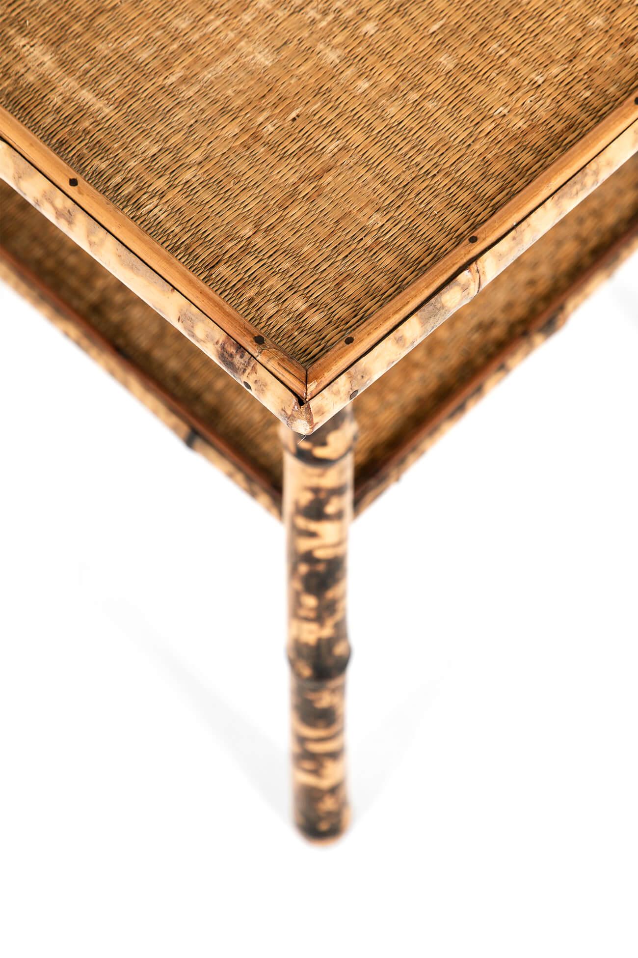 19th Century English Victorian Tiger Bamboo Side Table For Sale