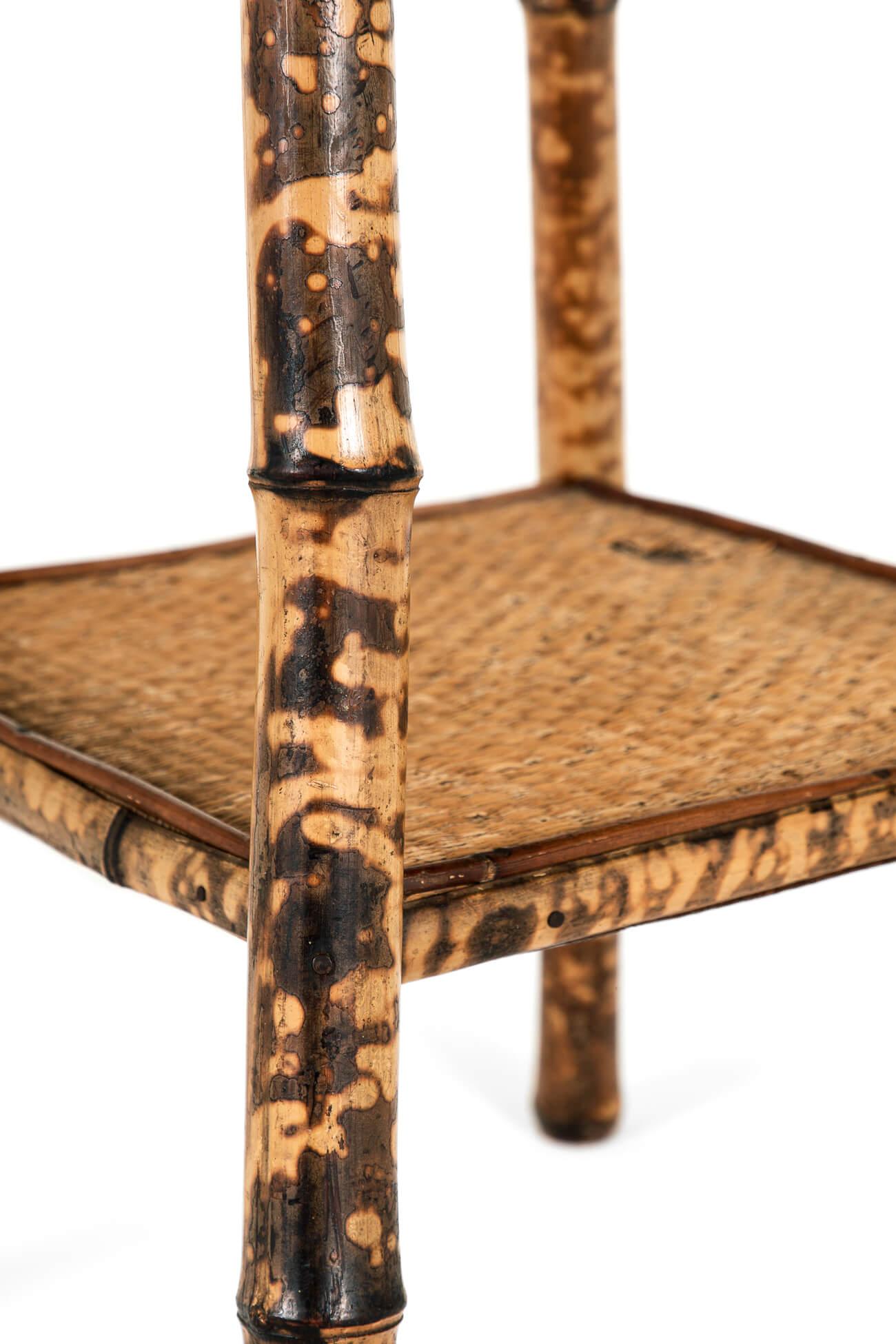 English Victorian Tiger Bamboo Side Table For Sale 3
