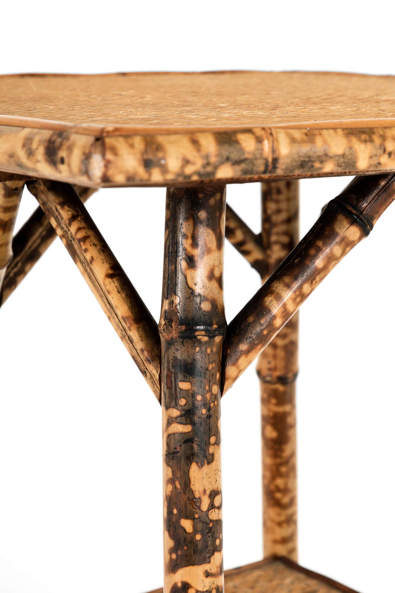English Victorian Tiger Bamboo Side Table For Sale 4