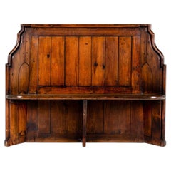 A Small Victorian Scottish Chapel or Church Bench in pitch Pine