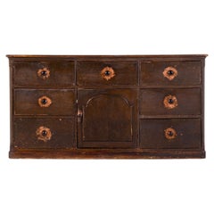 An Early Victorian Irish Dresser In Original Paint with Seven Large Drawers