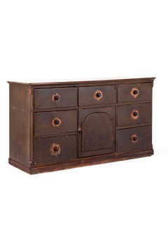 An Early Victorian Irish Dresser In Original Paint with Seven Large Drawers