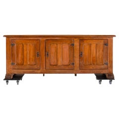 A Large French Mid- Century Oak Enfilade or Sideboard Cupboard
