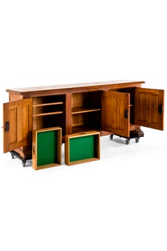 A Large French Mid- Century Oak Enfilade or Sideboard Cupboard