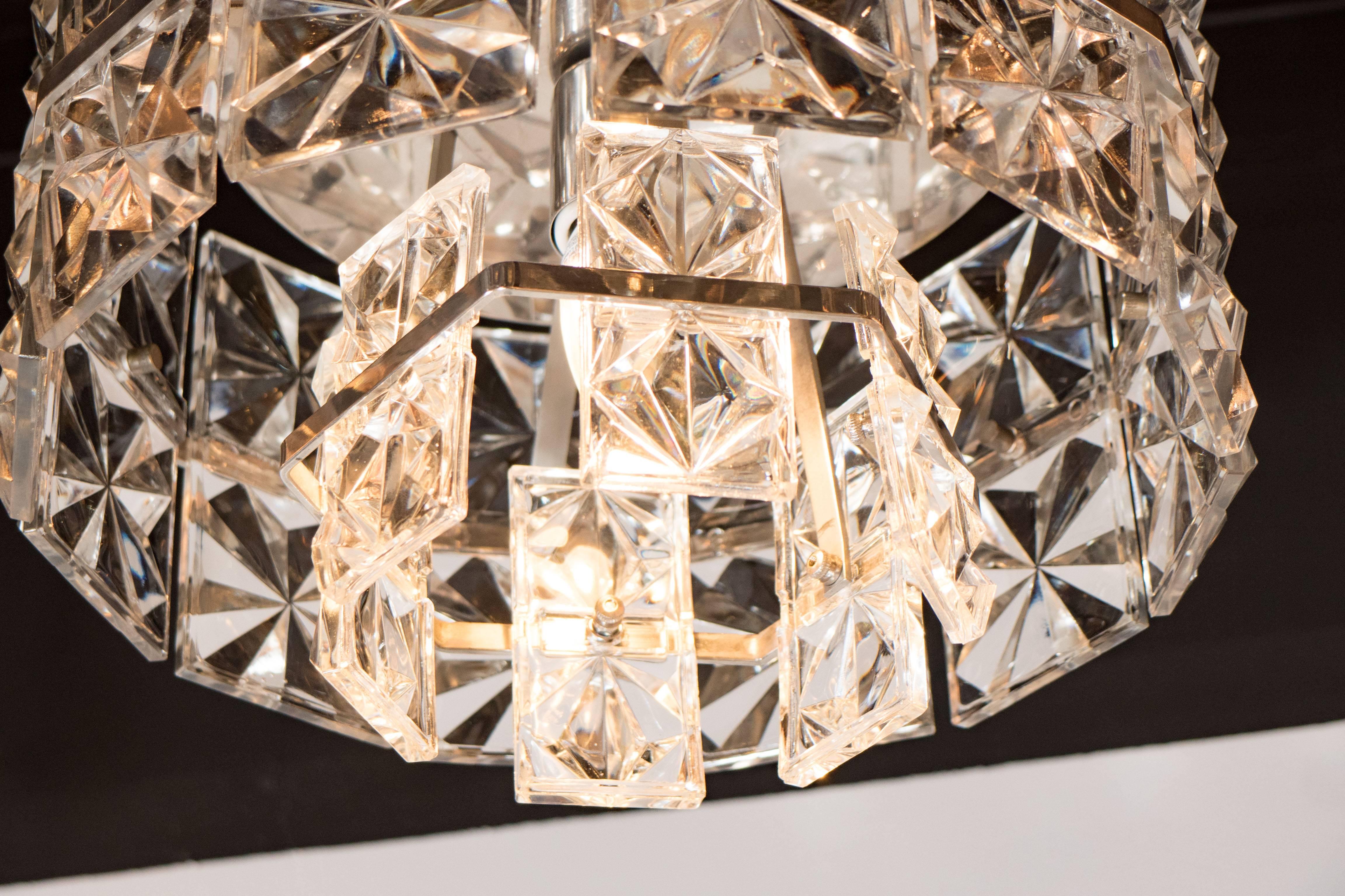 faceted crystal chandelier