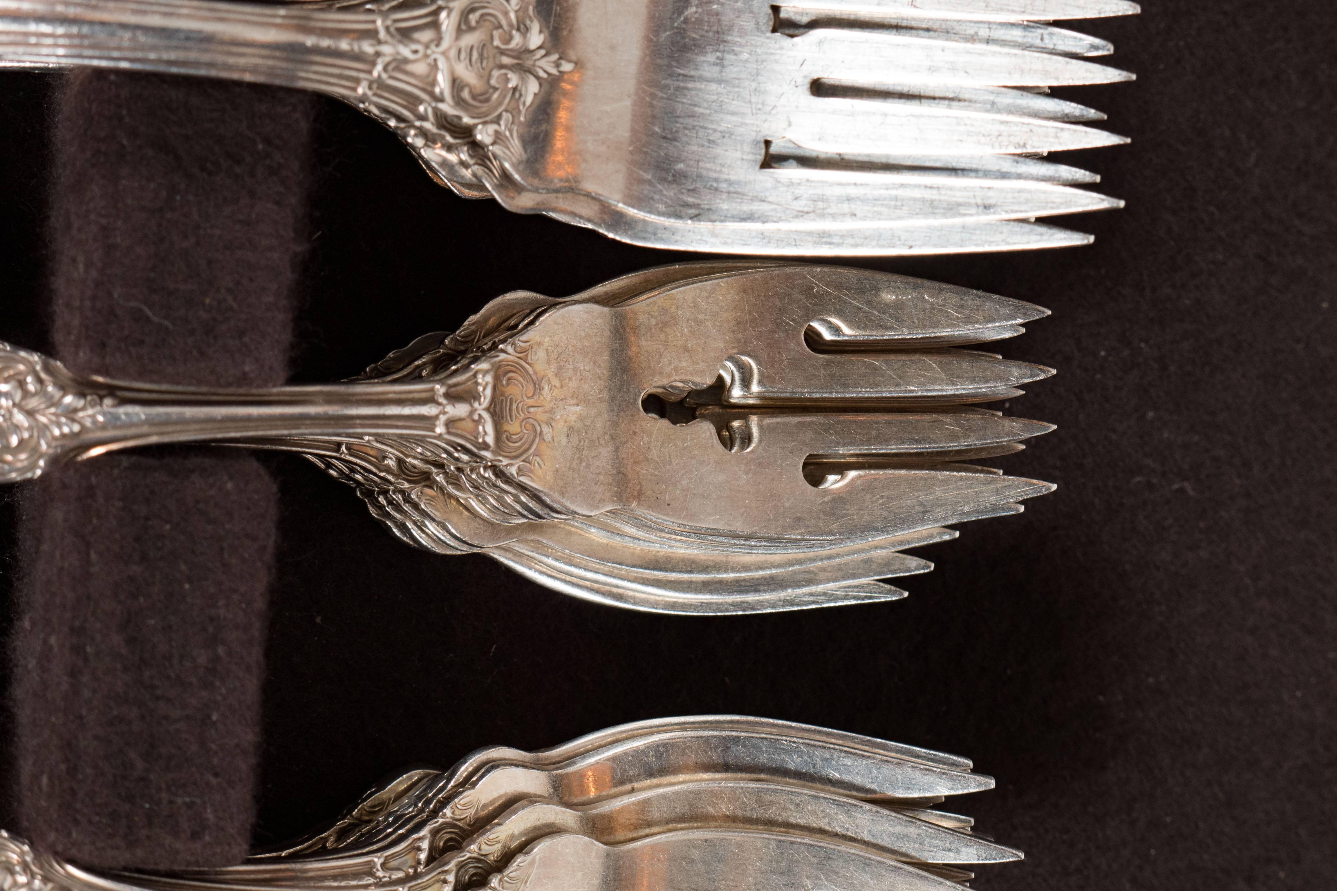 American 205 Piece Sterling Flatware Service Designed by Ernest Meyers for Reed & Barton