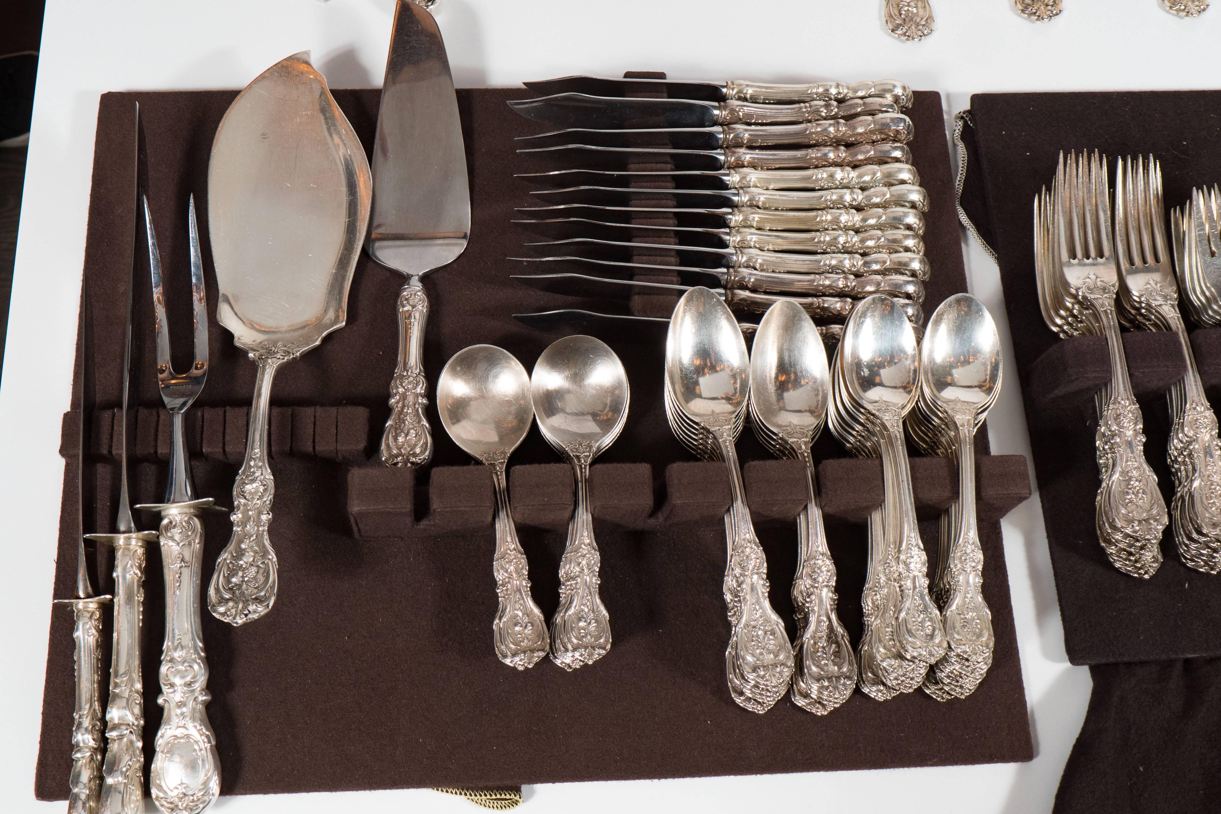 Mid-20th Century 205 Piece Sterling Flatware Service Designed by Ernest Meyers for Reed & Barton