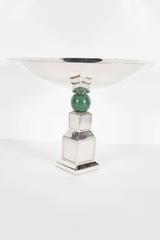 Mid-Century Modernist Art Deco Style Silver-Plated Bronze Tazza by Gucci