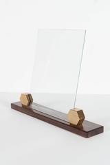 French Art Deco Picture Frame on Macassar Plinth with Brass Hexagonal Detailing