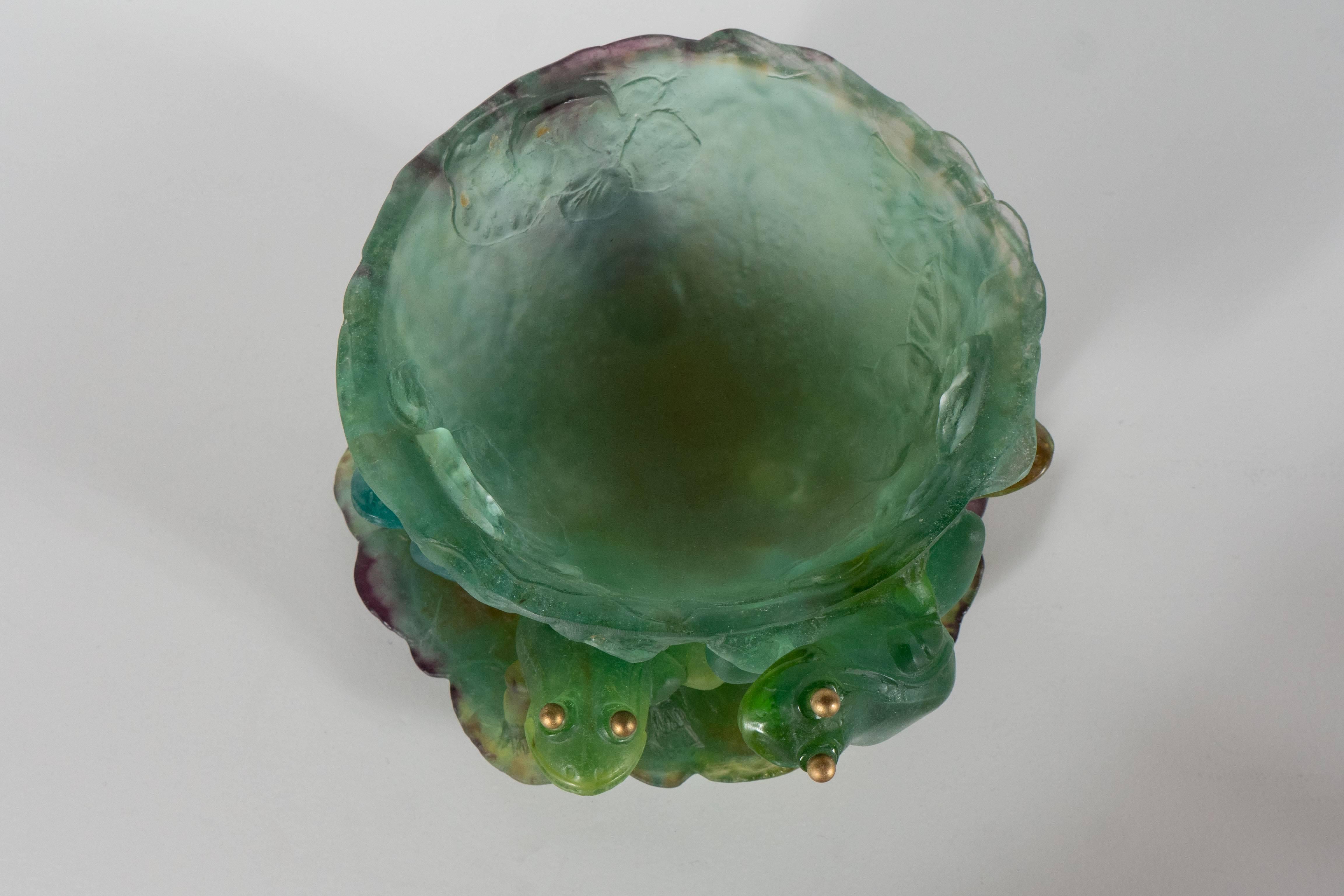Coupe à pied en verre d'art 