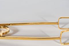 Cartier Glass Ice Bucket or Pail in Sterling with Gilt Handle and Tongs