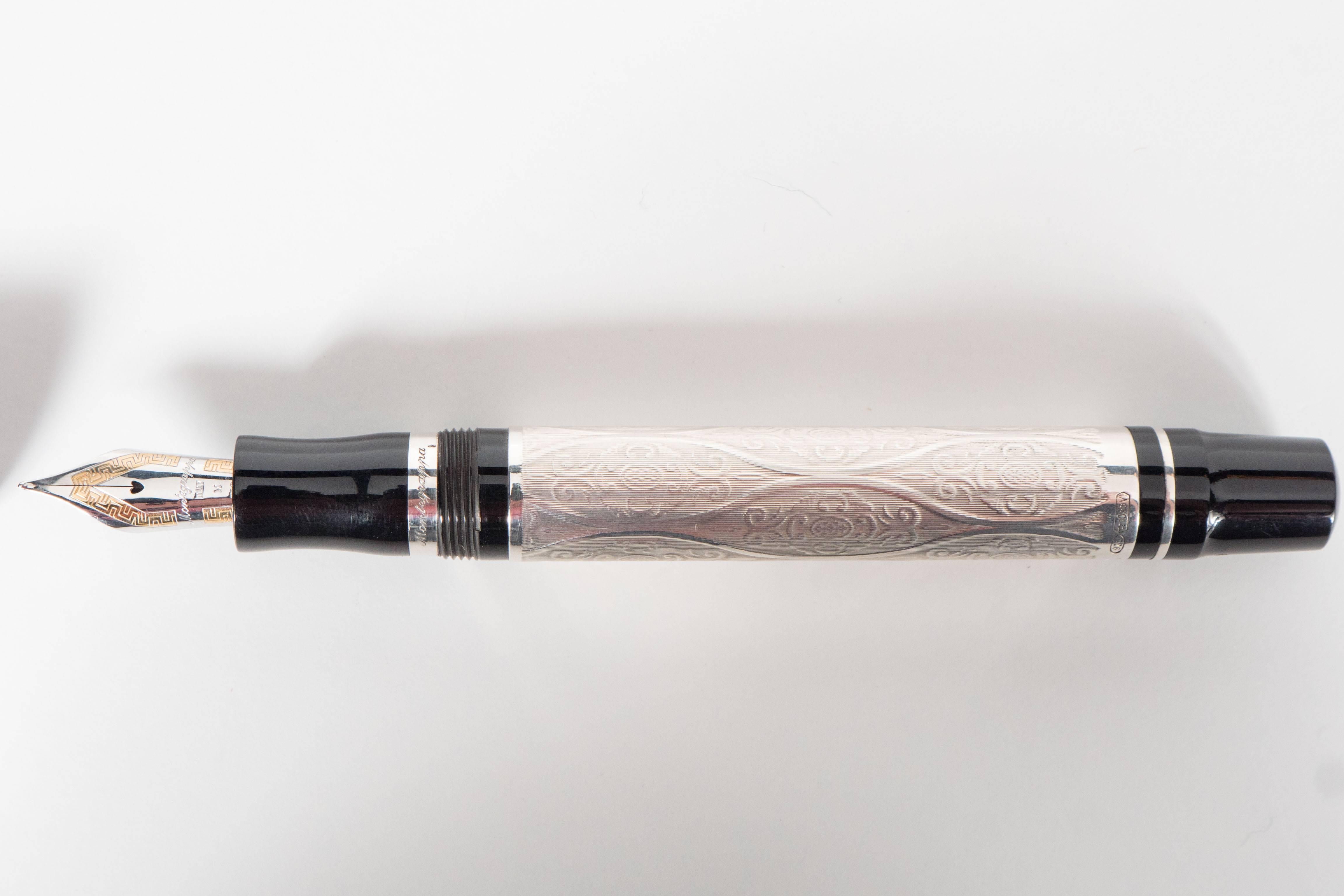 Montegrappa Limited Edition Cosmopolitan Baroque Sterling Silver Fountain Pen 1