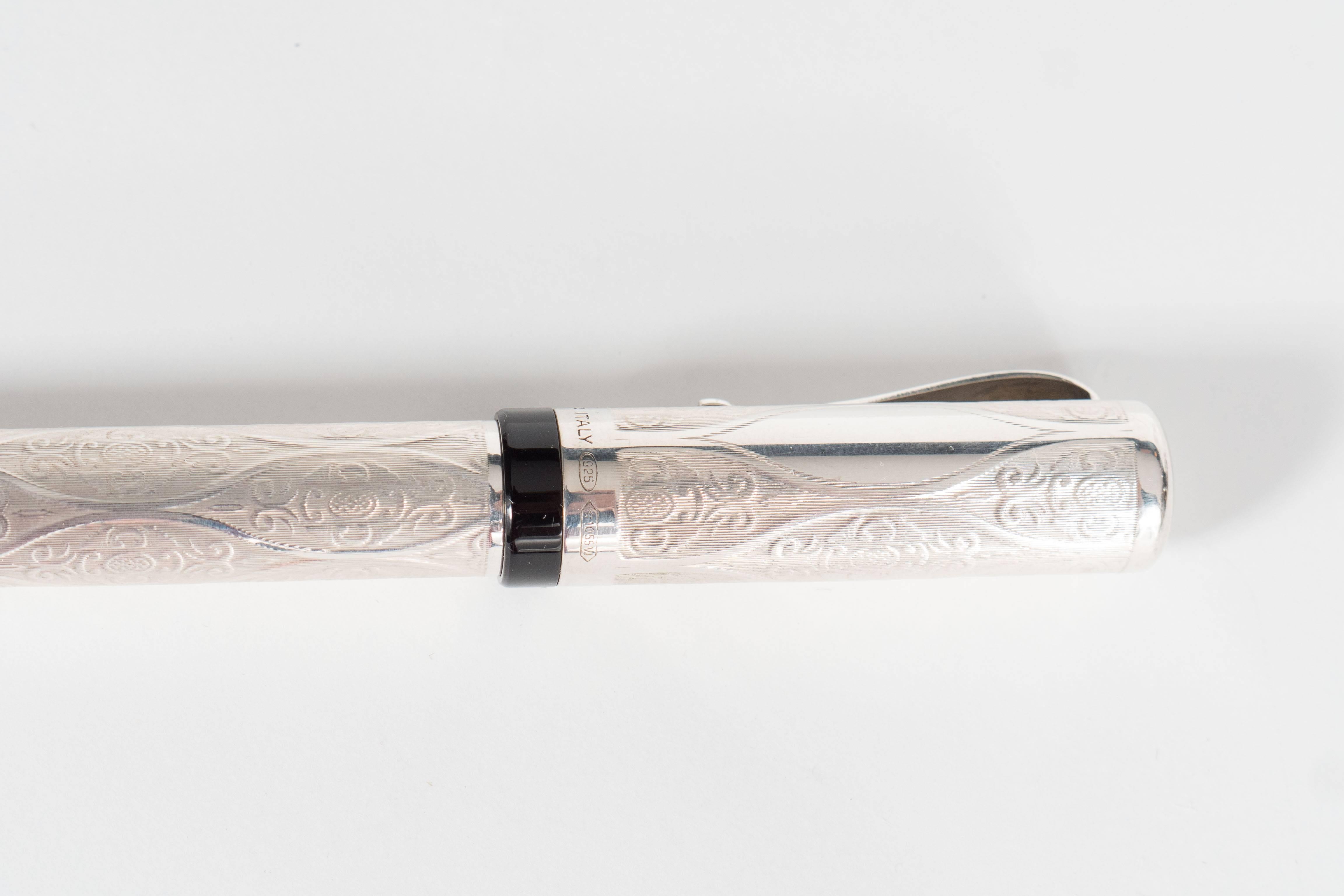 Montegrappa Limited Edition Cosmopolitan Baroque Sterling Silver Fountain Pen 3