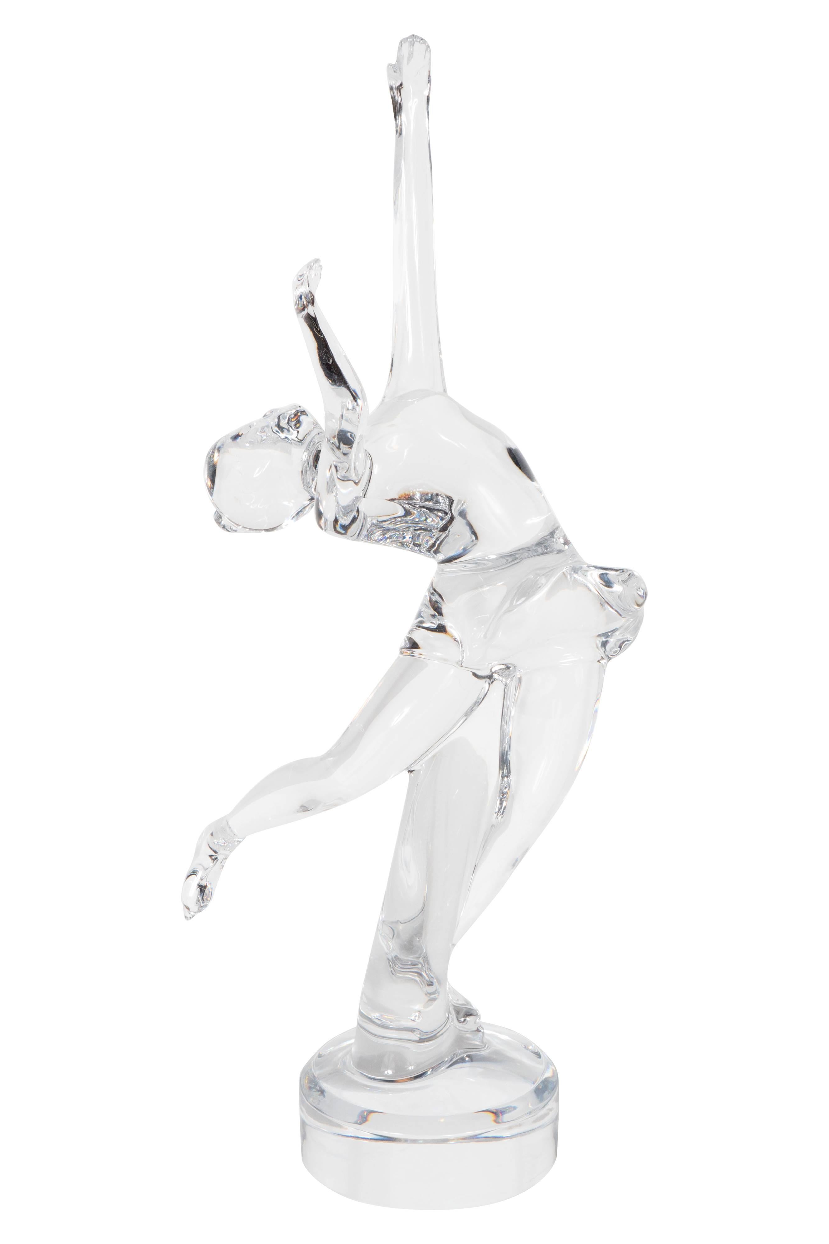 French Baccarat Art Glass Female Dancer Crystal Figurine