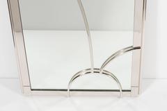 Art Deco Nickeled Bronze Mirror with Cubist Geometric Accents