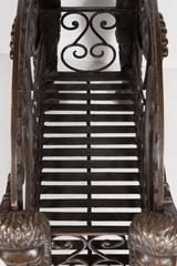 Regency Style Bronze Magazine with Scrolled Design and Lion Supports