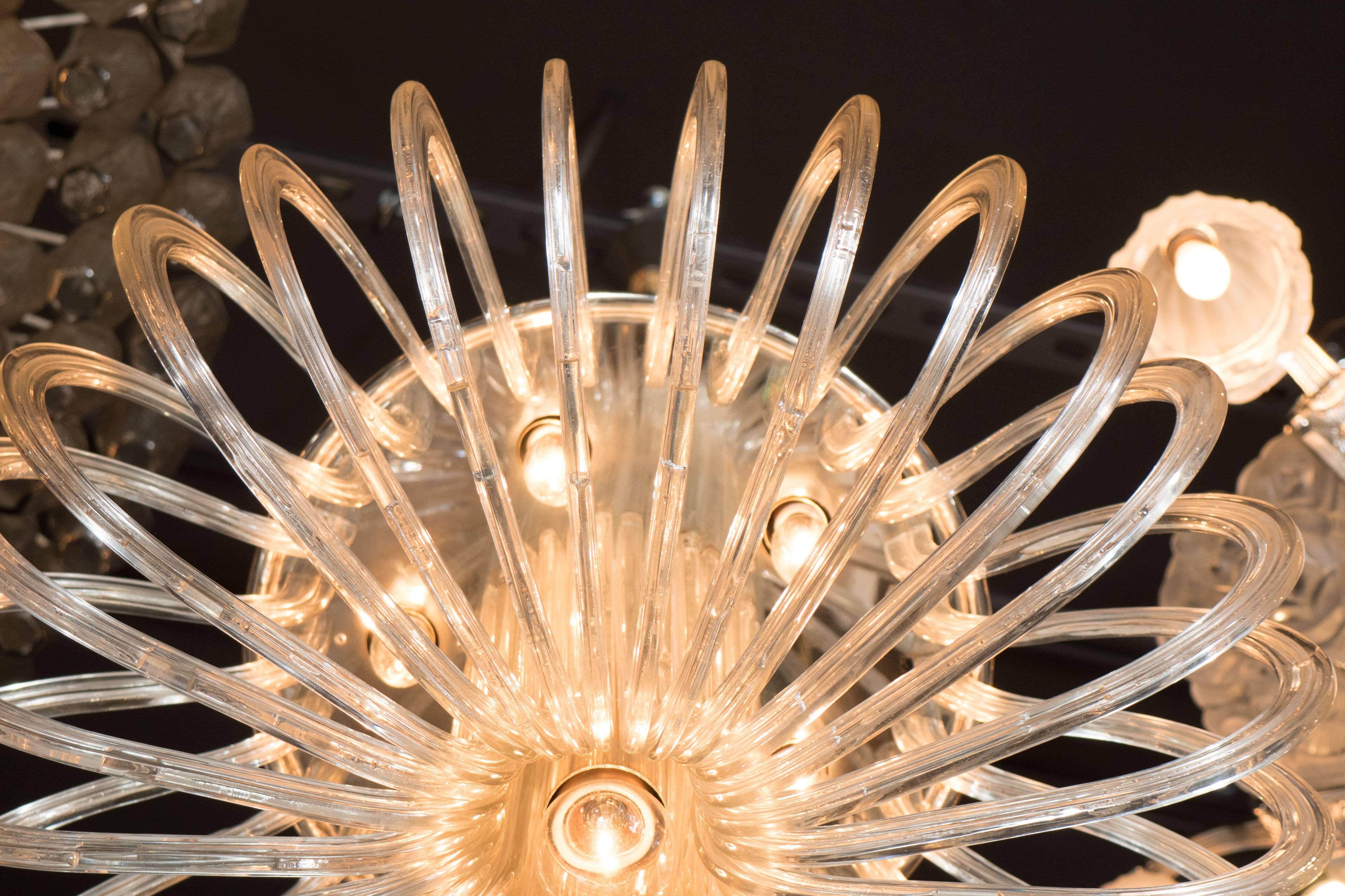 Stunning Mid-Century Curved Crystal Rod Chandelier by Bakalowits & Sohne 2
