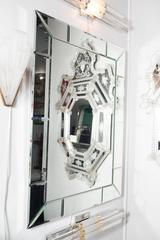 Mid-Century Modernist Fully-Paneled Mirror with Beveled Segments