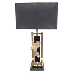 Mid-Century Brass Table Lamp in the Style of Jacques Duval-Brasseur