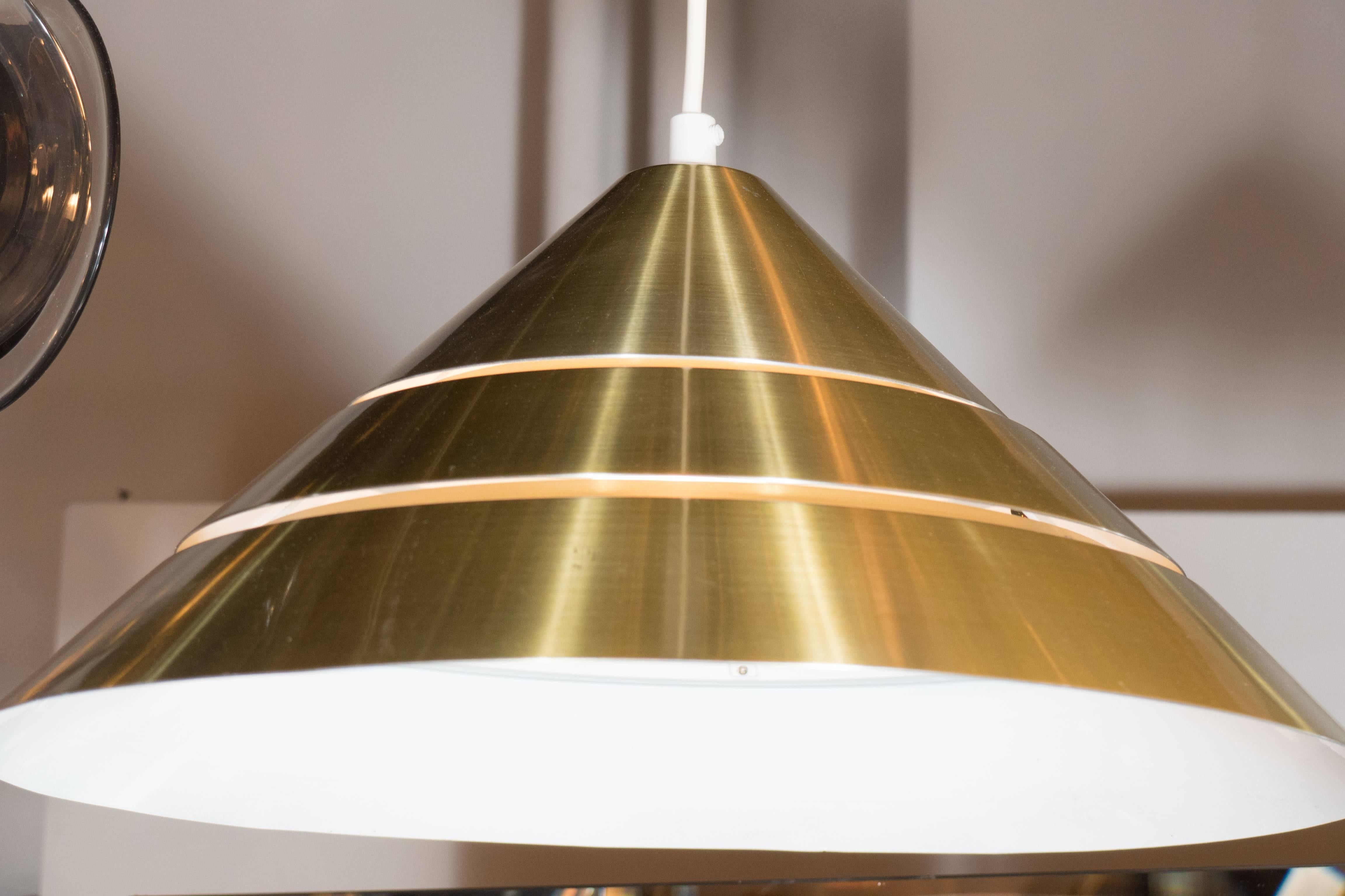 Swedish Mid-Century Brass Cone Ceiling Pendant by Hans-Agne Jakobsson For Sale