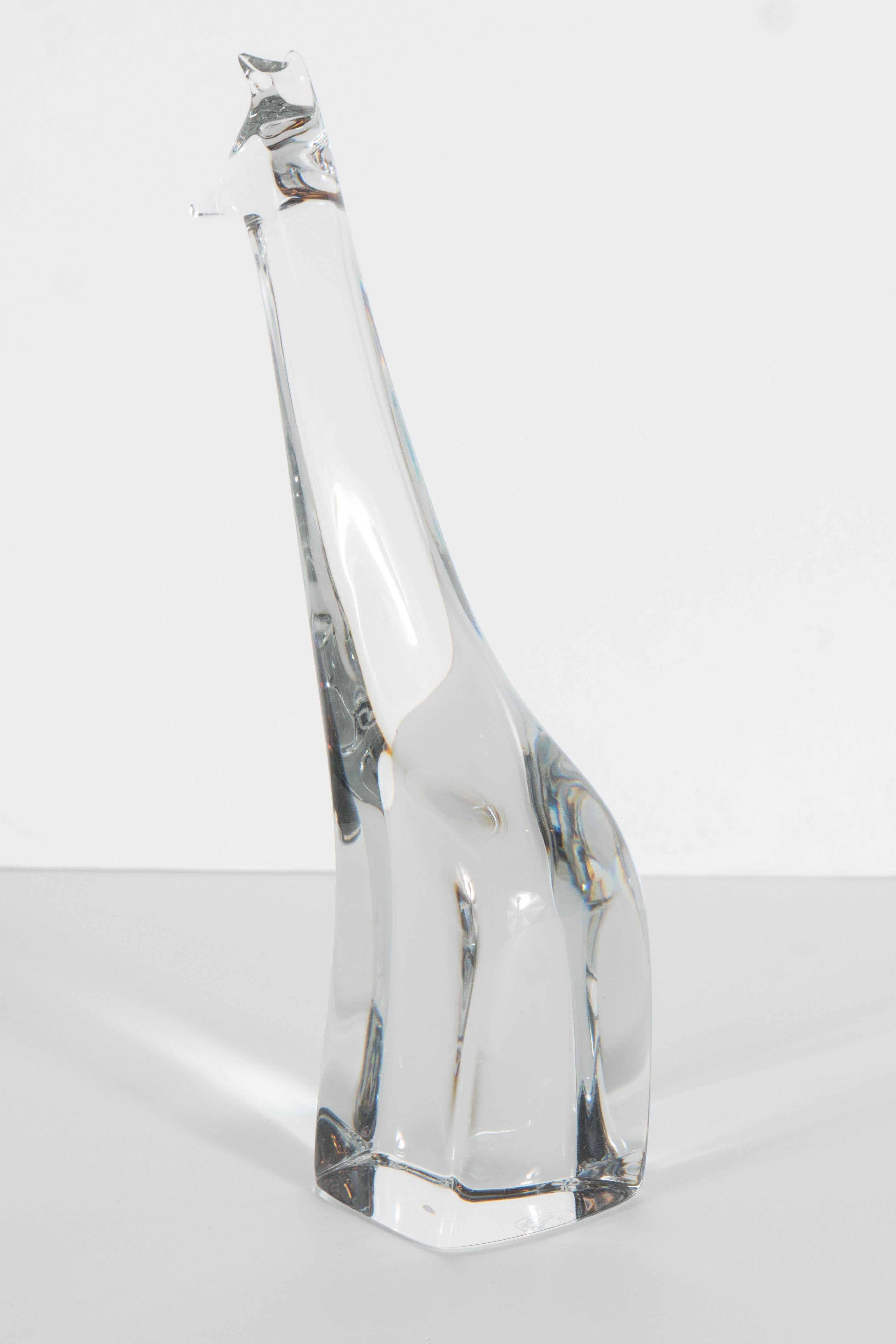 Baccarat Crystal Tanganyika Giraffe by American Animal Sculptor Loet Vanderveen In Excellent Condition In New York, NY