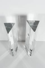 Pair of Stunning Mid-Century Baccarat Crystal Face Bookends Designed by R.Rigot