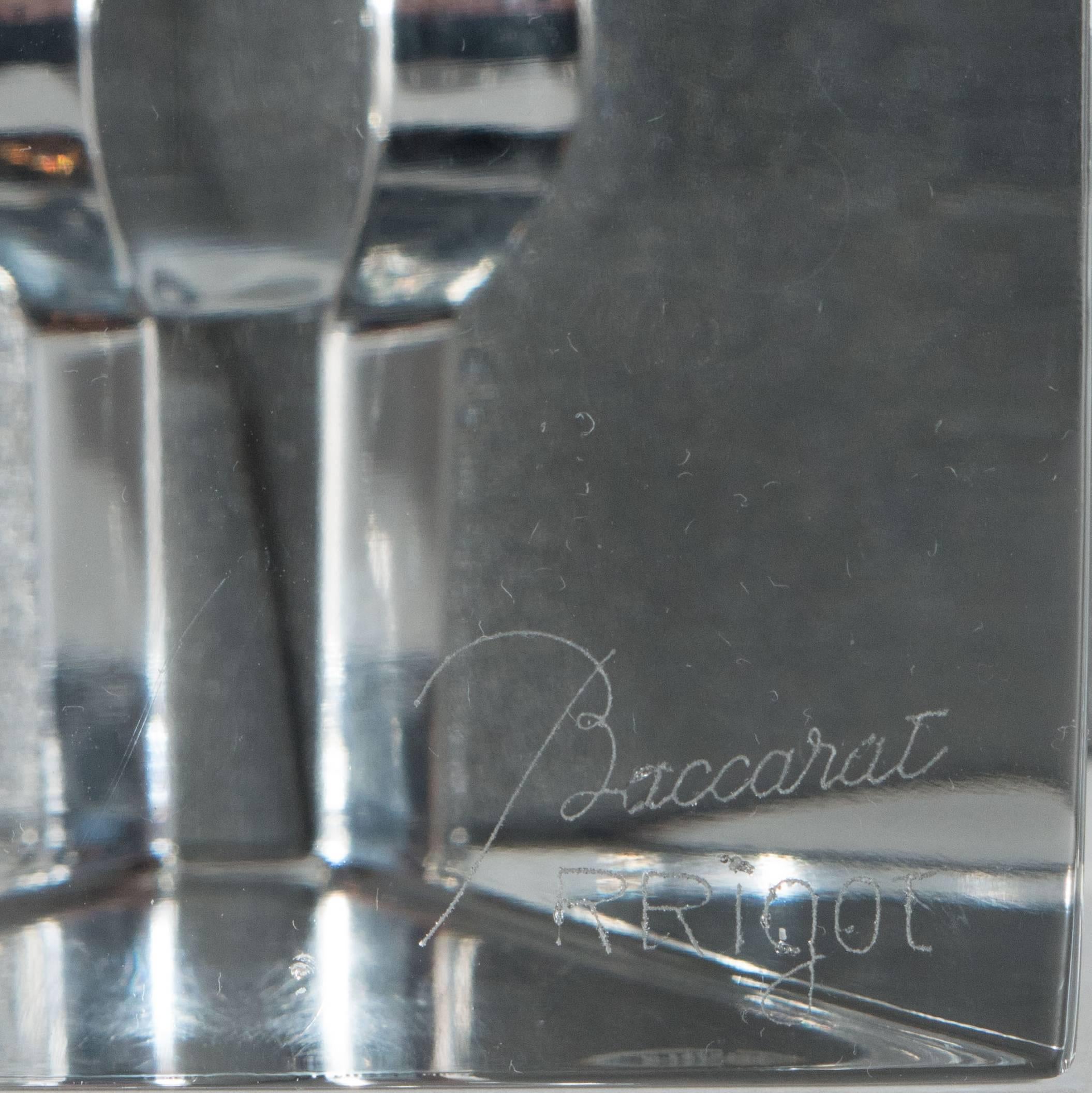 Pair of Stunning Mid-Century Baccarat Crystal Face Bookends Designed by R.Rigot 3