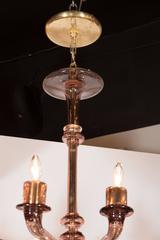 Mid-Century Murano Smoked Amethyst Handblown Glass Sixteen-Arm Oval Chandelier