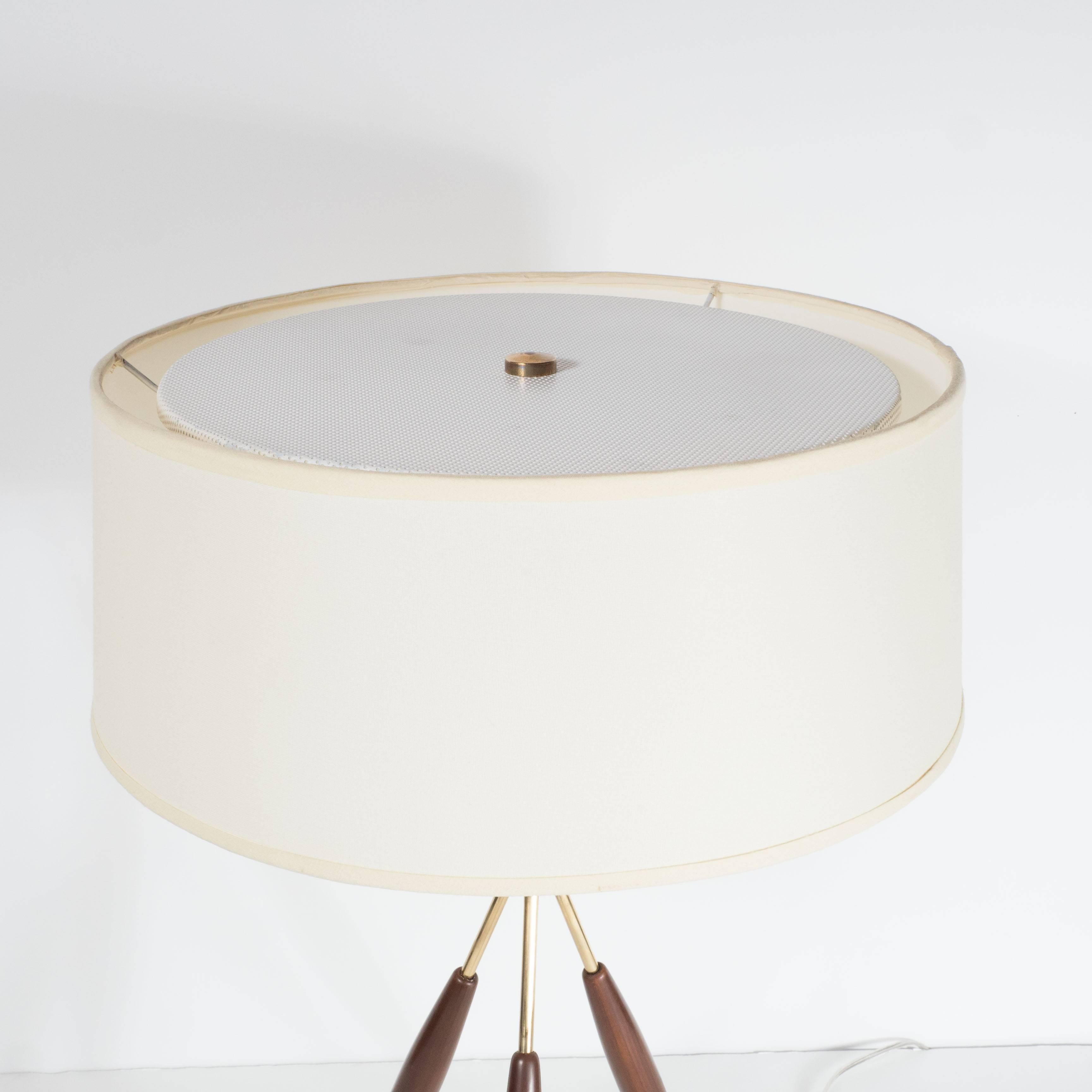 Mid-Century Modern Pair of Mid-Century Tripod Table Lamps by Gerald Thurston for Lightolier