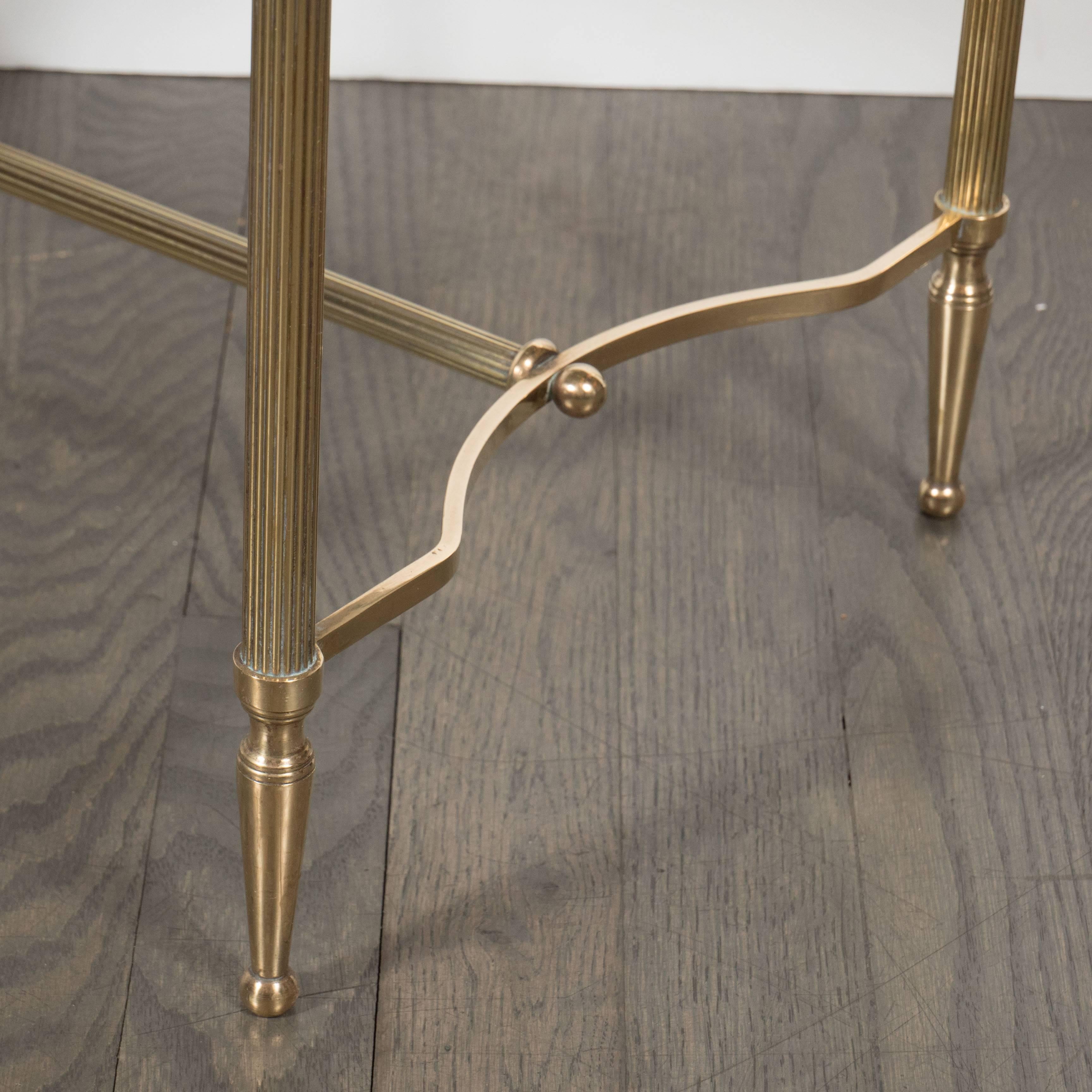 Occasional Table in Brass and Antique Mirror in the Manner of Jansen 3