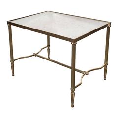 Occasional Table in Brass and Antique Mirror in the Manner of Jansen