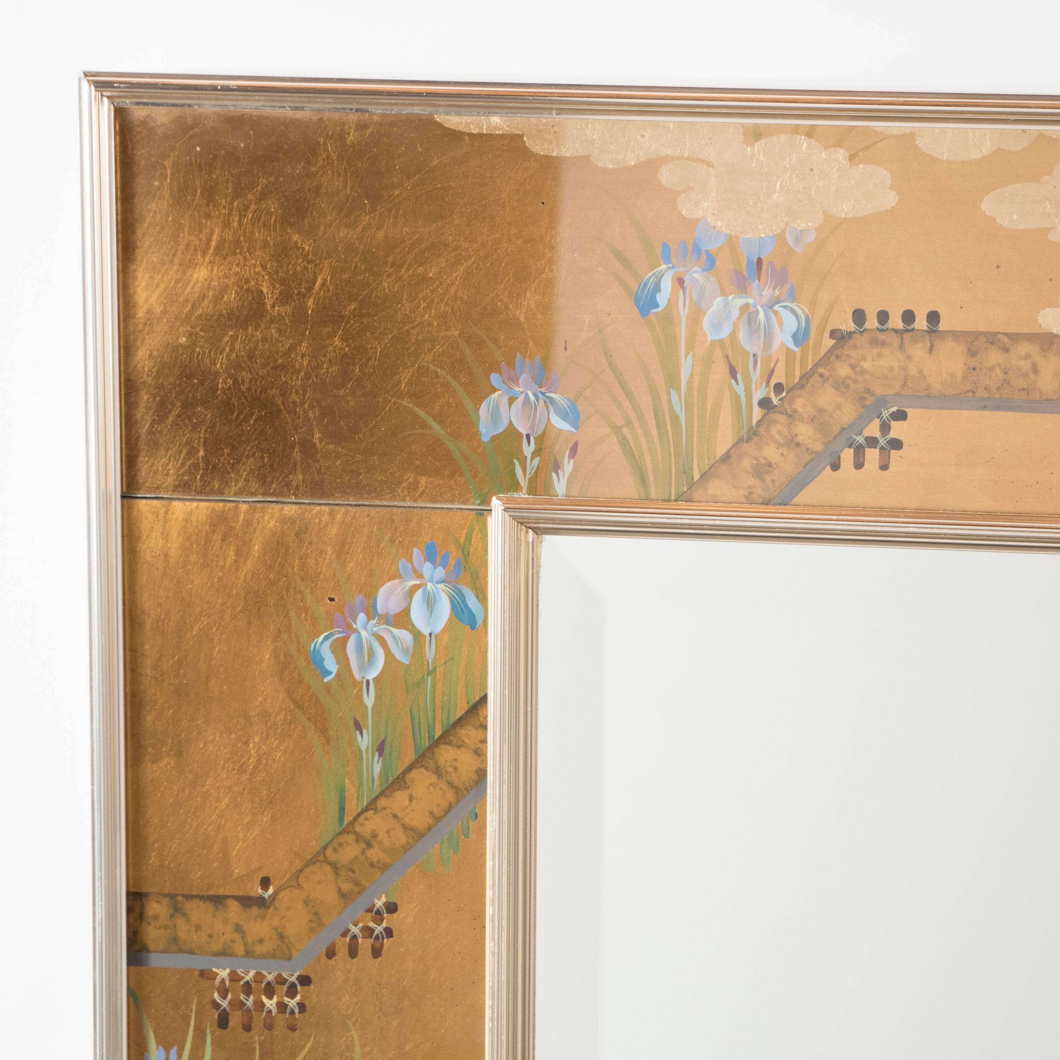 La Barge Chinoiserie Reverse Hand-Painted & Gilded Mirror, Signed by H. Van Dyke 2