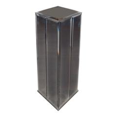 Luxe Fully Mirrored Pedestal with Hand Beveled Panels of Smoked Mirror