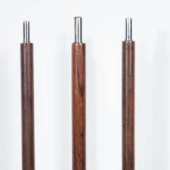 Mid-Century Fireplace Tool Set in Rosewood and Chrome in the Manner of Albrizzi