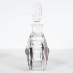 Cubist Czech Art Deco Crystal Decanter and Shot Glass Set