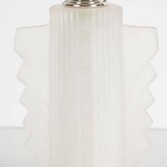 Art Deco Skyscraper Style Lamp in Frosted Glass with Chrome Fitting