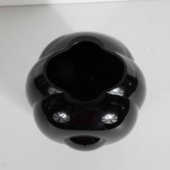 Art Deco Black Glass Fishbowl Vase by George Sakier for Fostoria; Model #2404
