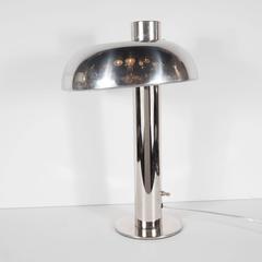 Art Deco Machine Age Polished Chrome and Aluminum Table or Desk Lamp