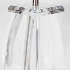 Mid-Century Modernist Lucite Table Lamp with Chrome Fittings